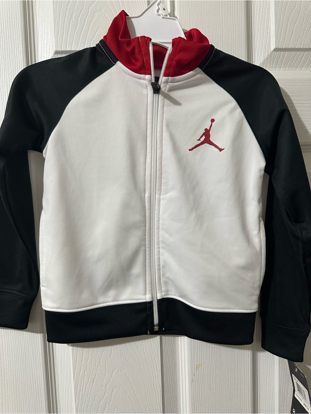 Jordan Kids Black, White & Red Full-Zip Hoodie